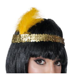 Kuldne Charlestoni tiara sulgedega